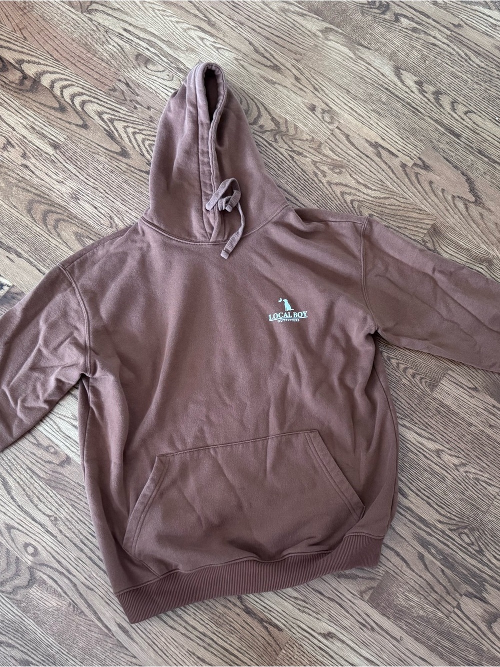 Local Boy Chest-Logo Hoodie in Brown - Size M